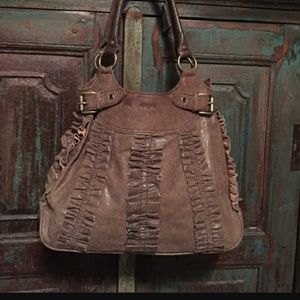 Hype ruffle 100% genuine leather purse